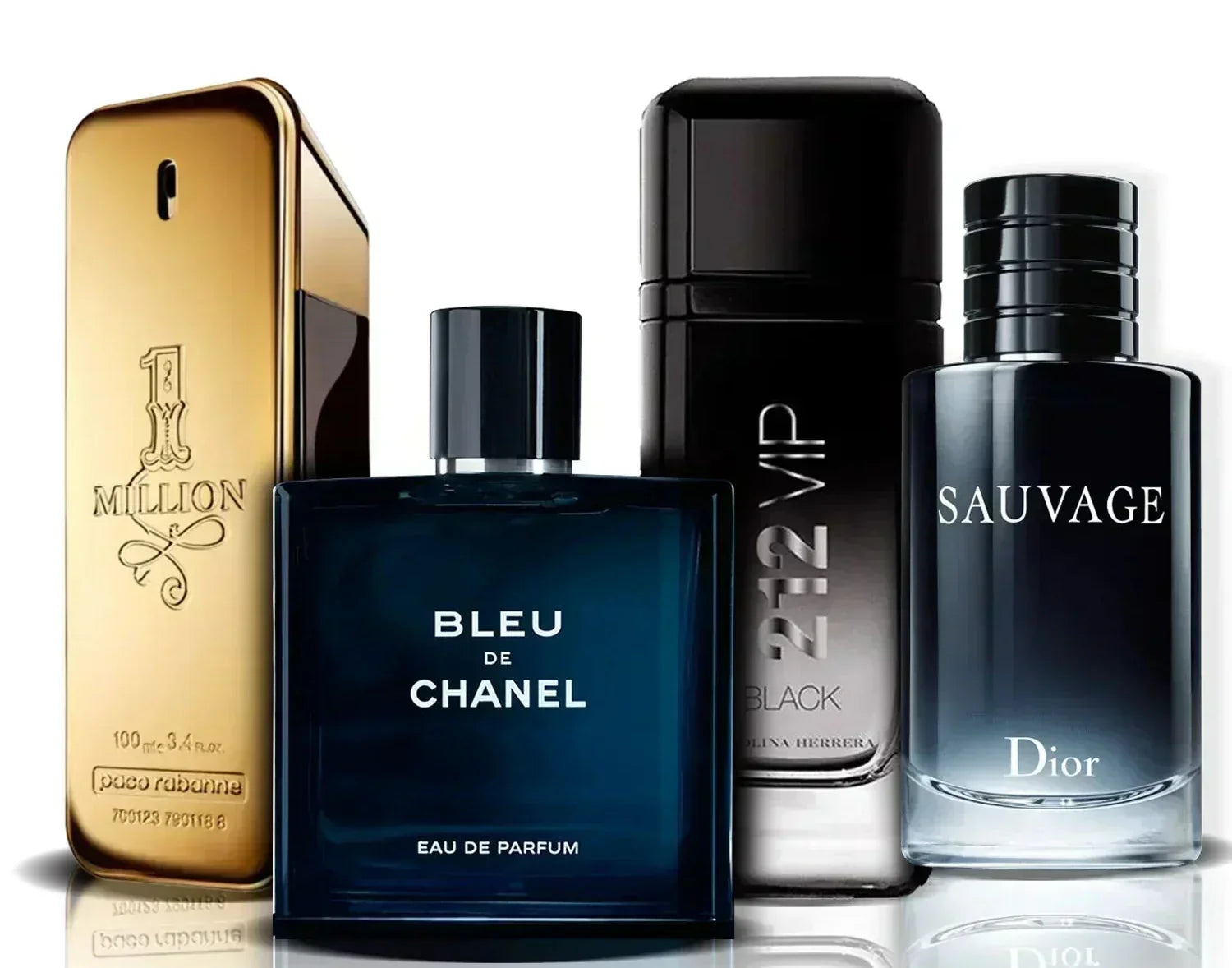 香水4点セット | ワンミリオン、ブルー ドゥ シャネル、212 VIP ブラック、ソヴァージュ 100ml